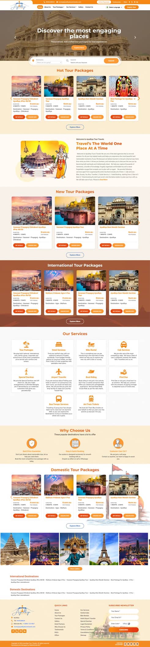 Ayodhya Tours Travels  India Web Design