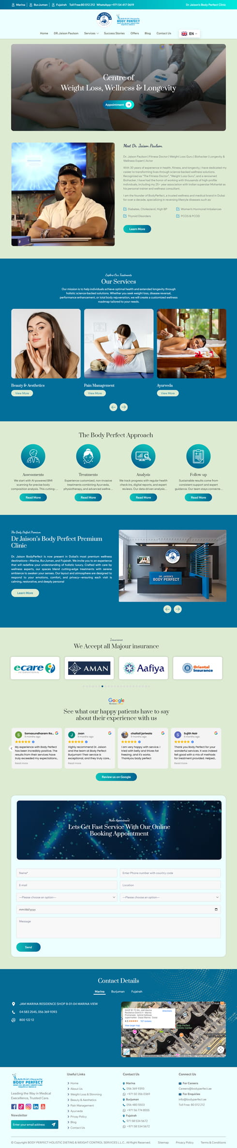 BodyPerfect  United Arab Emirates Web Design