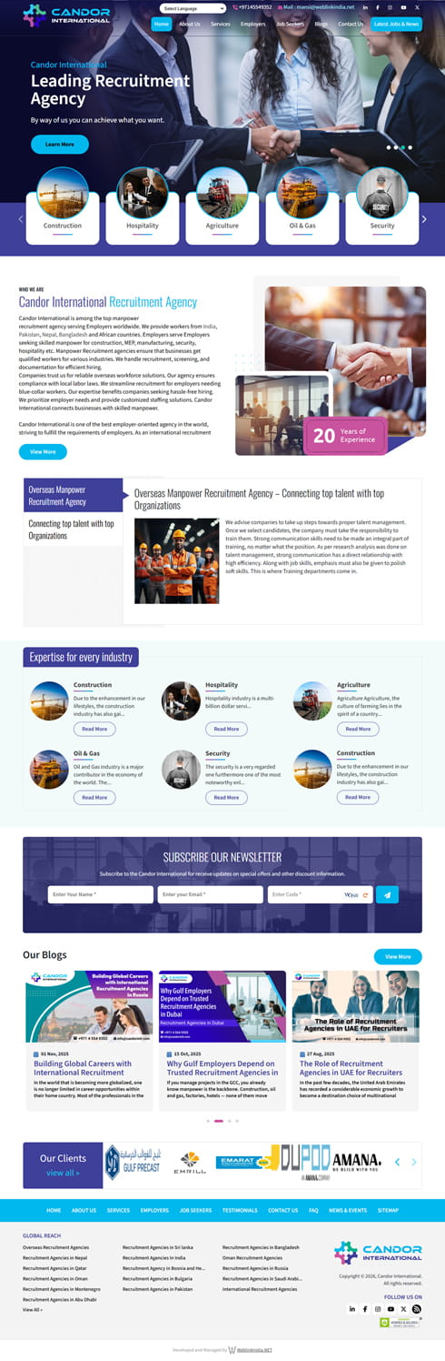 Candor International United Arab Emirates Web Design