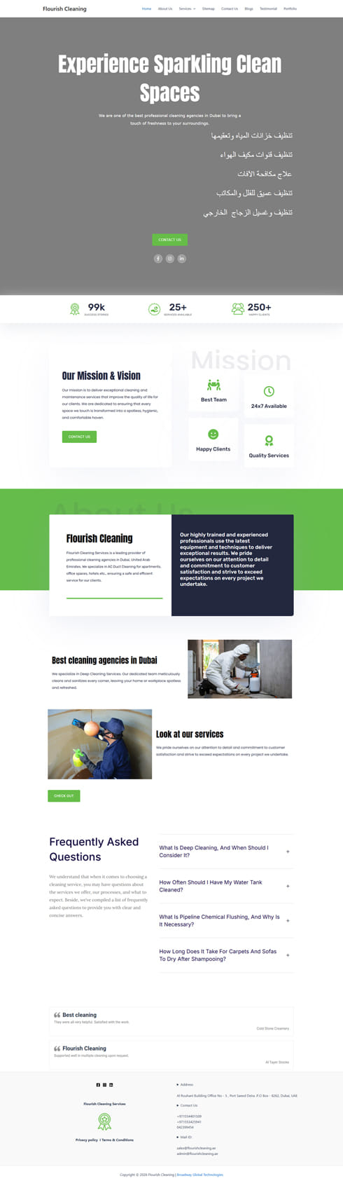 flourishcleaning.ae United Arab Emirates Web Design
