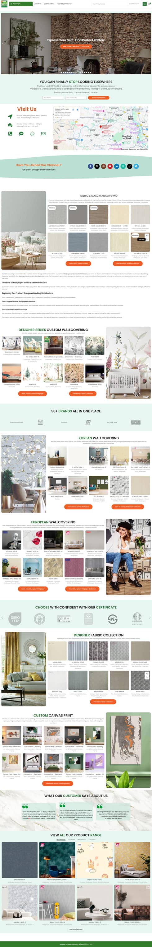Wallpaper and Carpet Distributors Sdn Bhd  Malaysia Web Design