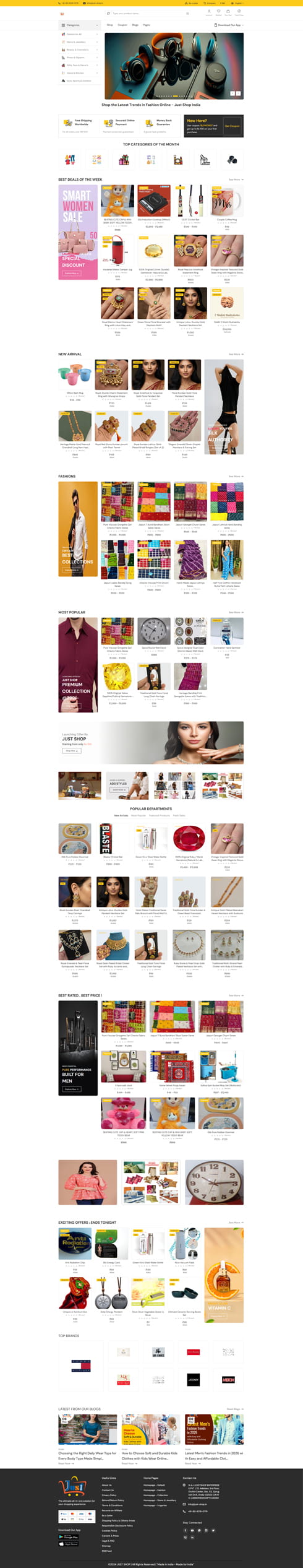 Just Shop India Web Design