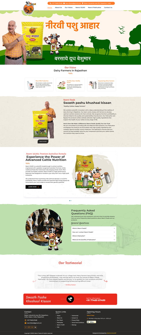 Neervi Feeds India Web Design