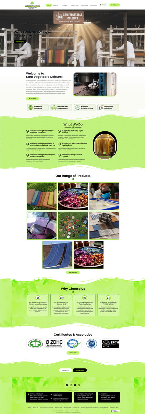 Sam Vegetable Colours India Web Design