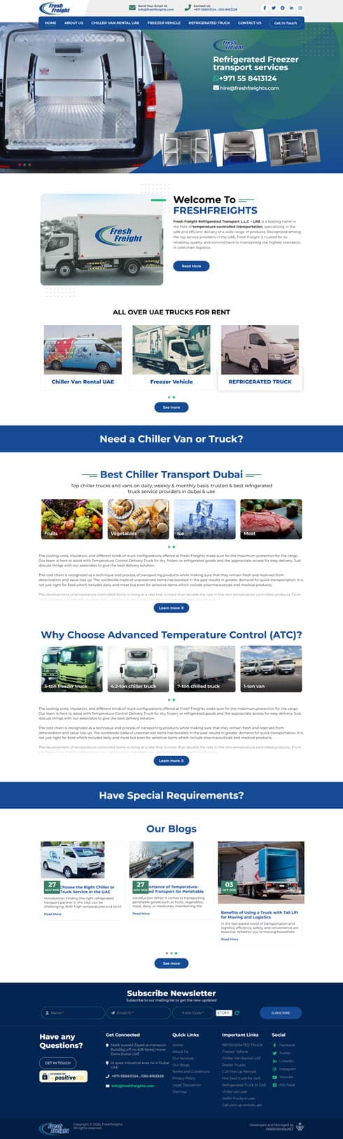 FreshFreights.com United Arab Emirates Web Design