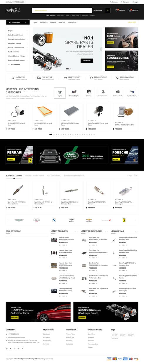 Setac Auto Spare Parts Trading United Arab Emirates Web Design
