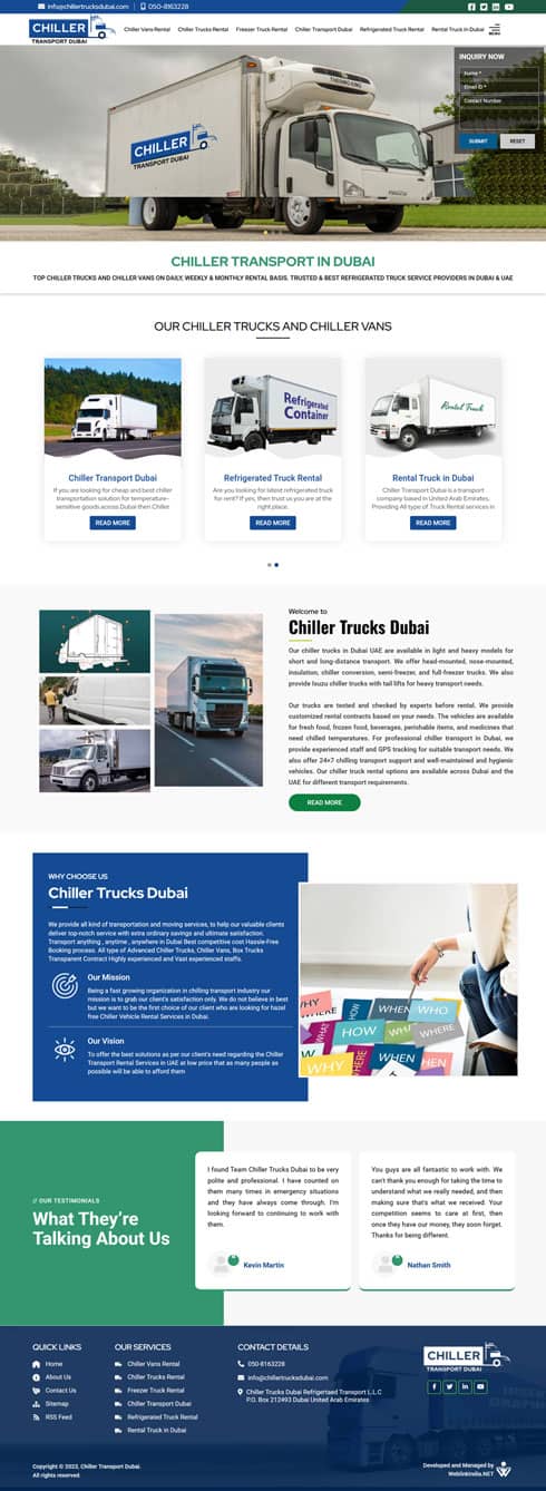 Chiller Trucks Dubai United Arab Emirates Web Design