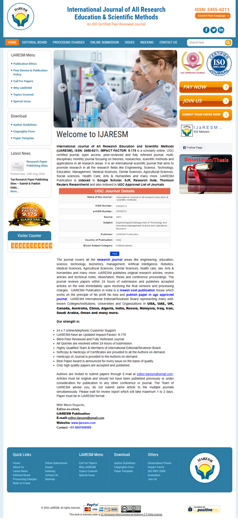IJARESM India Web Design