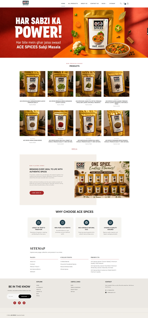 ACE Spices India Web Design